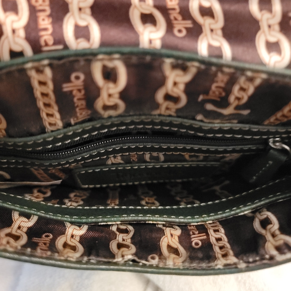 Tignanello Vintage Green Pebble Leather Crossbody - Picture 8 of 9